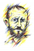 LŽS narys, dailininkas karikatūristas Vladimiras Beresniovas taip įamžino bičiulį, rašytoją satyriką Jurgį Gimberį, savo kūrybą spausdinantį savaitraštyje “Nemunas”
